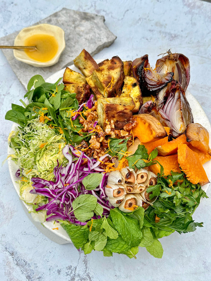 Roast Vegetable Salad with Miss Polly's Kitchen BePure Wellness
